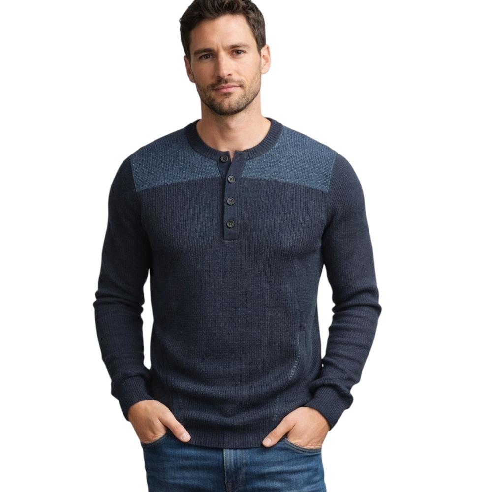 Armani Exchange Men’s Cotton Henley Sweater Fitted XL
